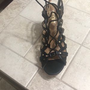Only worn once black wedges